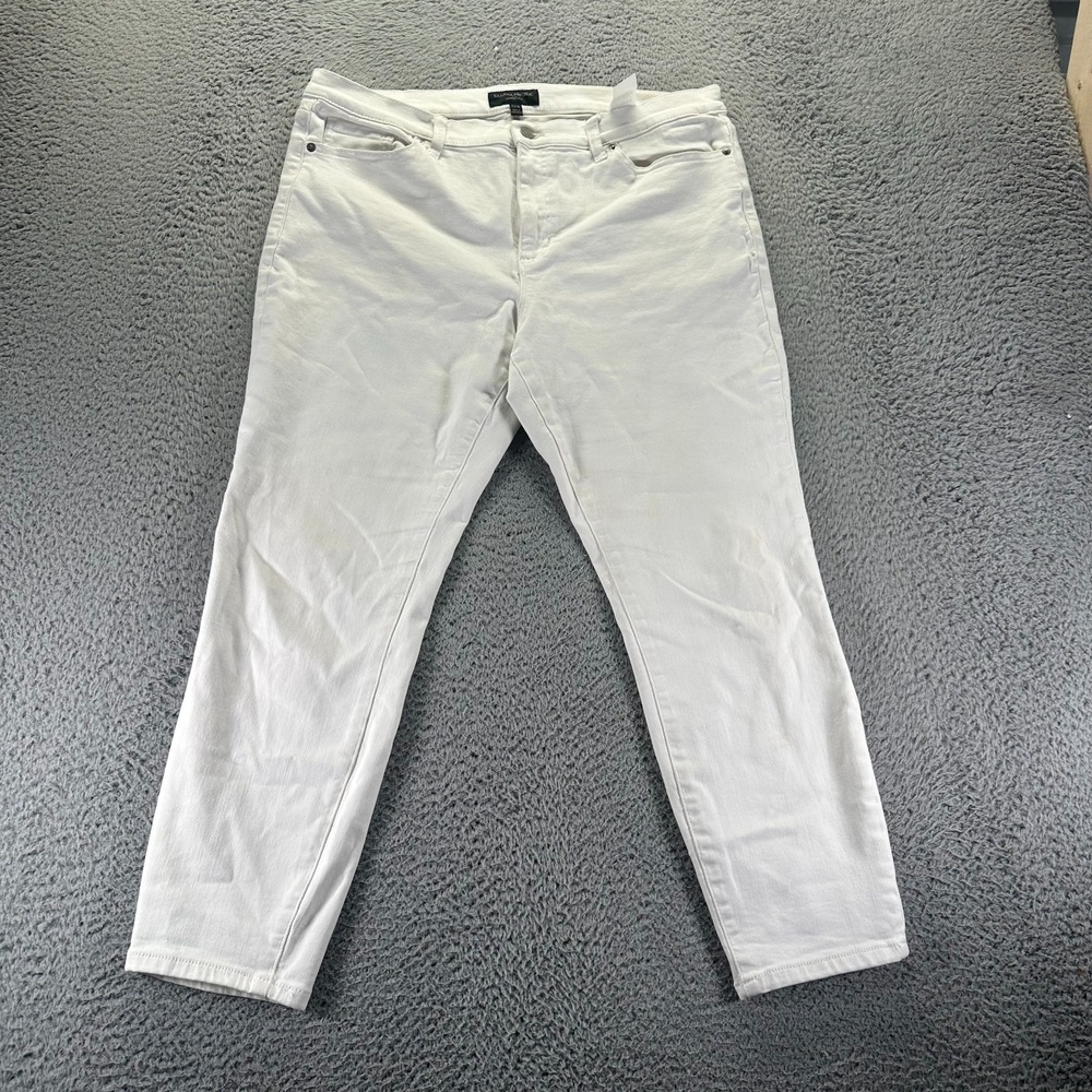 Banana Republic Jeans 16 White Denim Cotton Skinny‎ Leg Stretch Hi-Rise Workwear
